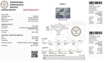 1 pcs Diamant (Couleur naturelle) - 0.52 ct - Rond - Fancy, Nieuw