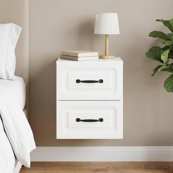 vidaXL Muurbevestigde Nachttafel Hoogglans Wit 34,5 x 33 x, Verzenden, Nieuw