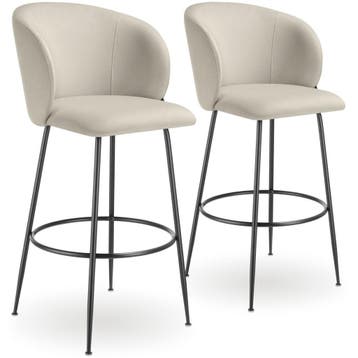 Barkruk Luana, met rugleuning, fluweellook, Verzenden, Nieuw