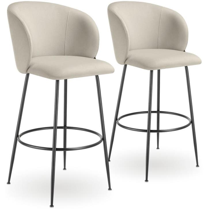 Barkruk Luana, met rugleuning, fluweellook, Maison & Meubles, Tabourets de bar, Envoi