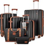Kofferset Zwart 6-delig | Retour Deal | 35% Korting!, Handtassen en Accessoires, Koffers, Verzenden, Nieuw