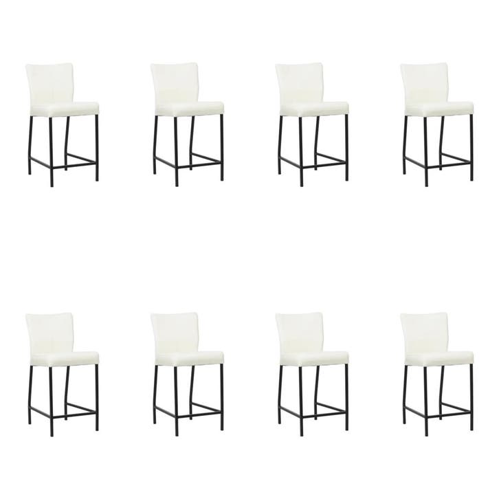 Set van 8 Leren barkrukken Revolt laag - Toledo Bianco, Maison & Meubles, Tabourets de bar, Enlèvement ou Envoi