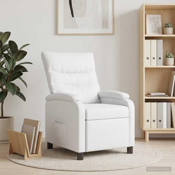 vidaXL Recliner Wit Kunstleer, Verzenden, Nieuw
