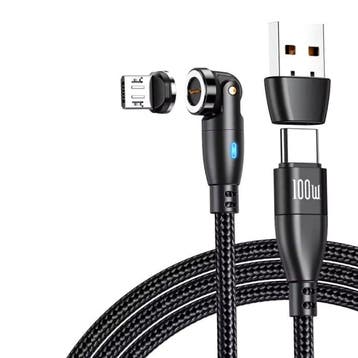 USB Type C naar Micro-USB Magnetische Oplaadkabel - 1,8, Telecommunicatie, Mobiele telefoons | Telefoon-opladers, Verzenden, Nieuw