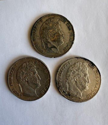 Frankrijk. Louis Philippe I. 5 Francs 1832-K, 1834-W et