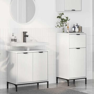 vidaXL Badkamermeubel Set 2 st Wit Samengesteld Hout en, Huis en Inrichting, Verzenden, Nieuw
