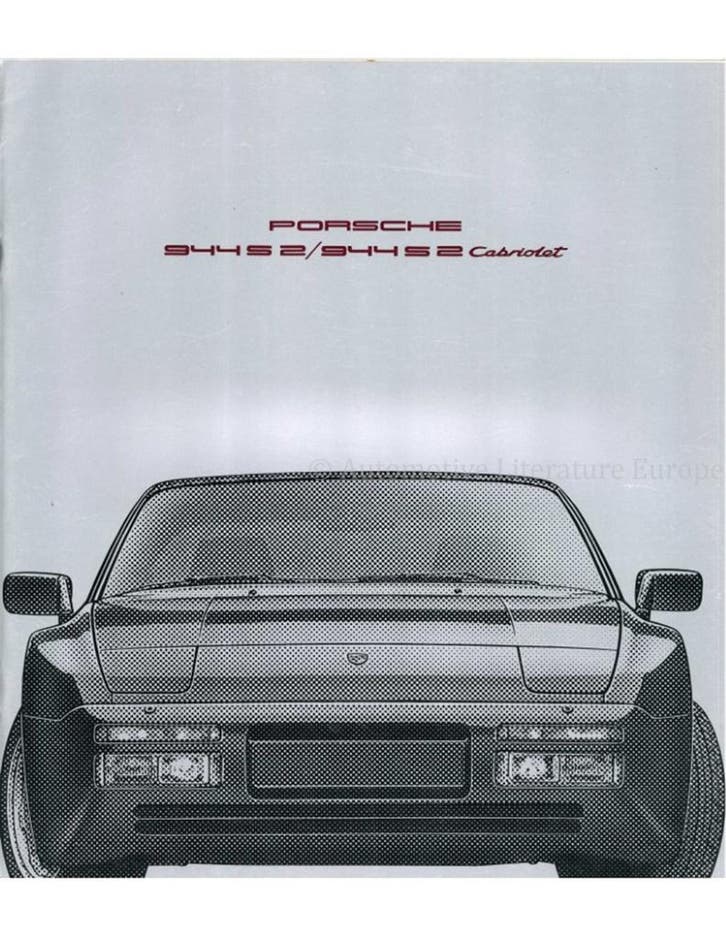 1991 PORSCHE 944 S2 & CABRIOLET BROCHURE DUITS, Boeken, Auto's | Folders en Tijdschriften, Ophalen of Verzenden