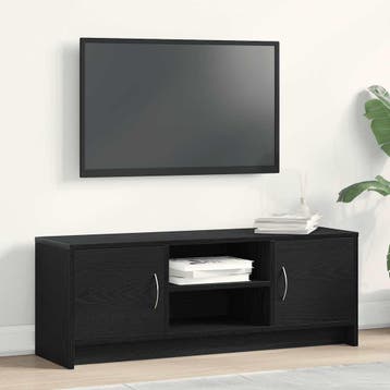 vidaXL TV-meubel Zwart Eiken 102x30x37,5 cm Engineered Wood, Verzenden