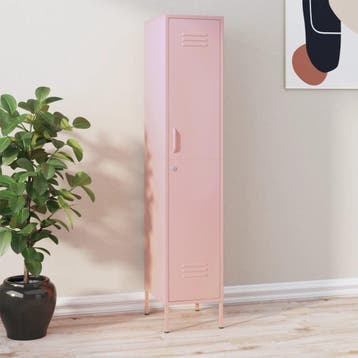 vidaXL Lockerkast 35x46x180 cm staal roze, Huis en Inrichting, Verzenden, Nieuw