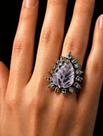 Sans prix de réserve - Bague Argent Améthyste - Topaze -