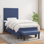 vidaXL Boxspring met matras stof blauw 80x200 cm, Verzenden