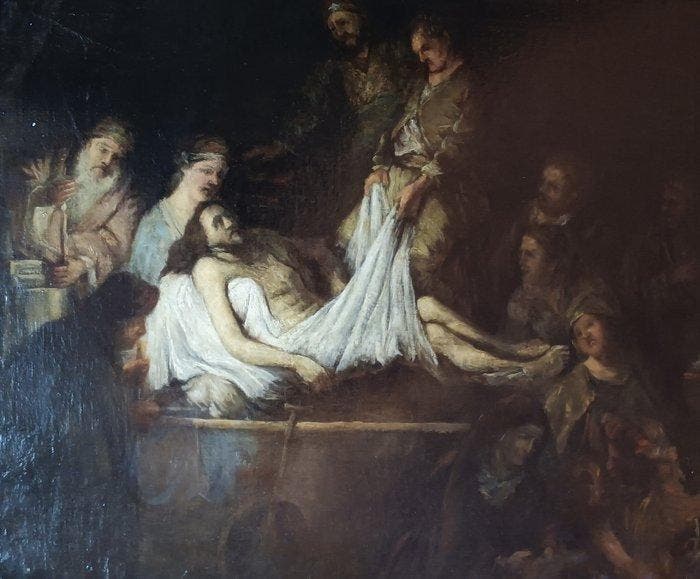 European school (XVIII), After Rembrandt - El entierro de, Antiquités & Art, Art | Peinture | Classique