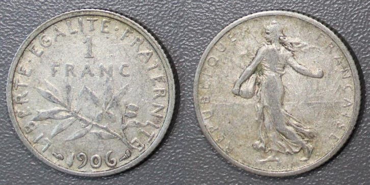 France Frankreich Km 844 1 Franc 1906 Typ Saemann, Postzegels en Munten, Munten | Europa | Niet-Euromunten, België, Verzenden