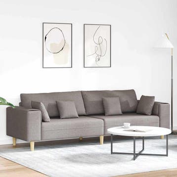 vidaXL bank / zetel Taupe 250 x 77 x 76 cm Stof, Huis en Inrichting, Zetels | Zetels, Verzenden, Nieuw