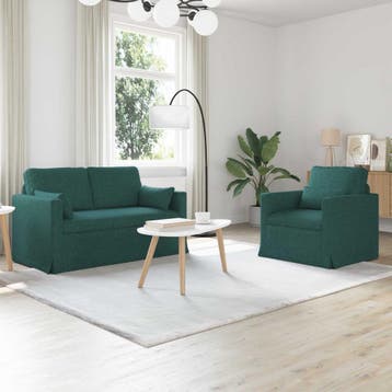 vidaXL bank / zetelstel 2 st Donkergroen Stof, Huis en Inrichting, Verzenden, Nieuw