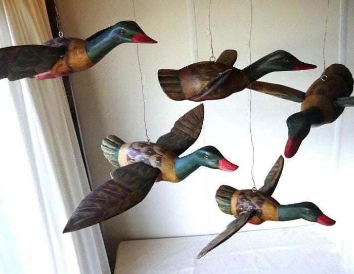 Lokeend - Vintage Eenden Zeldzaam (5) - Hout, Antiek en Kunst, Curiosa en Brocante
