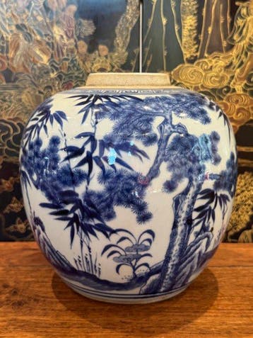 Un pot chinois bleu et blanc, XIXe siècle - Porcelaine -, Antiquités & Art