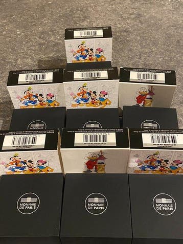 Frankrijk. 10 Euro 2017/2018 Disney (7 moedas) Proof, Postzegels en Munten