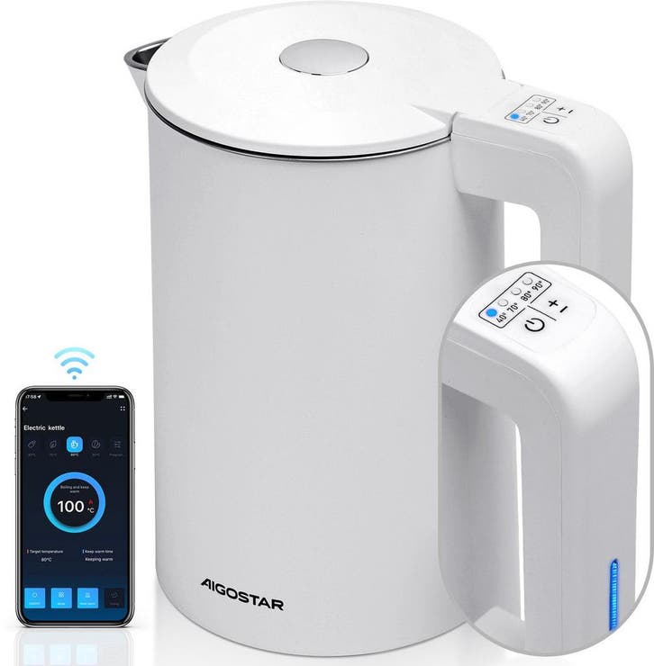 Waterkoker met temperatuurregeling - Elektrisch - 1.7L - 220, Elektronische apparatuur, Waterkokers, Nieuw, Verzenden