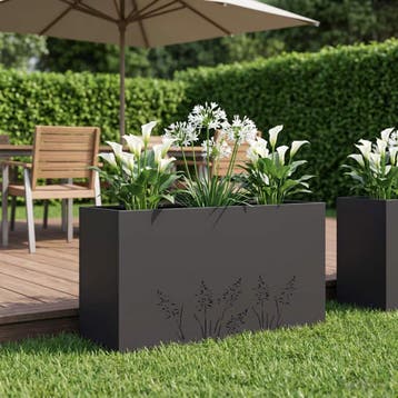 vidaXL Plantenbak Zwart 100 x 20 x 49 cm Koudgewalst staal, Verzenden, Nieuw