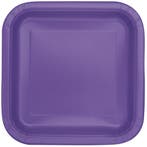Paarse Borden Neon Vierkant 18cm 16st, Verzenden, Nieuw