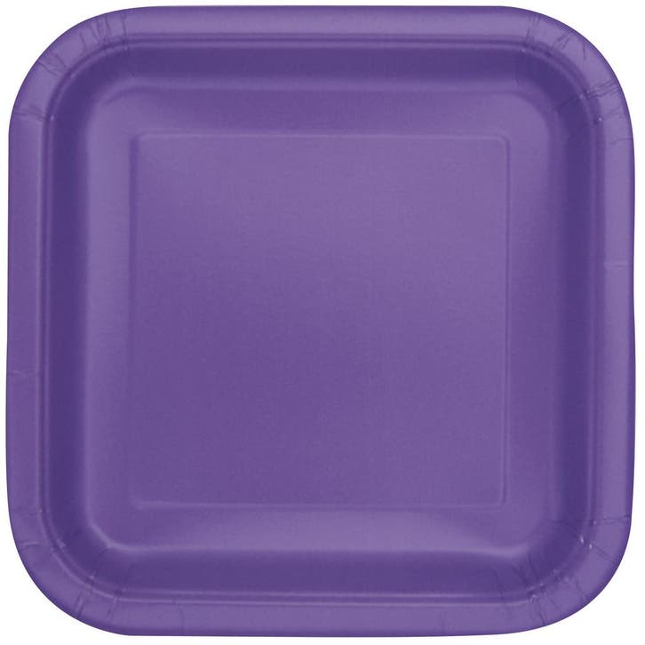 Paarse Borden Neon Vierkant 18cm 16st, Hobby en Vrije tijd, Feestartikelen, Nieuw, Verzenden