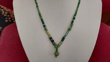 Oud-Romeins, Keizerrijk Glas Romeinse glazen kralen ketting,