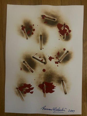 Bernard Aubertin (1934-2015) - Dessin Du Feu