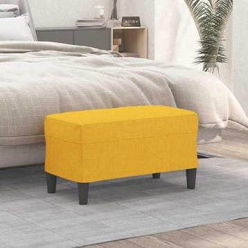 vidaXL Bankje 70x35x41 cm stof lichtgeel, Verzenden, Nieuw