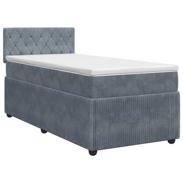 vidaXL Boxspringbed met matras Donkergrijs 90 x 190 cm, Maison & Meubles, Verzenden