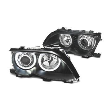 PHARES BMW E46 4 PORTES 01-05 ANGELS EYES LED FOND NOIR, Verzenden, Neuf