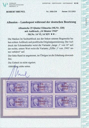 Duitse bezetting tijdens de Tweede Wereldoorlog - Albanië -, Gestempeld