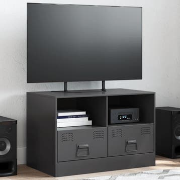 vidaXL Tv-meubel 67x39x44 cm staal zwart, Verzenden