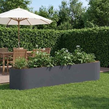 vidaXL Verhoogde Tuinbak Antracietkleurig 220 x 40 x 40 cm, Tuin en Terras, Bloempotten, Verzenden, Nieuw