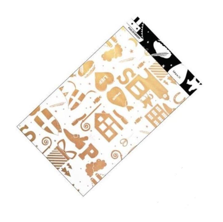 5x Cadeauzakje Sinterklaas goud - zwart - mijter 12x19cm, Diversen, Cadeauverpakkingen, Cadeauzakje, Nieuw, Ophalen of Verzenden