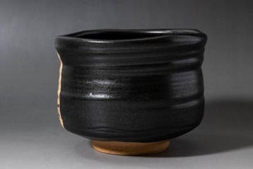 Zwarte Oribe Chawan theekom - Keramiek - Bizan Terada (,