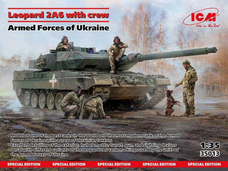 ICM 35013 Leopard 2A6 of the Armed Forces of Ukraine with, Hobby & Loisirs créatifs, Modélisme | Voitures & Véhicules, Envoi
