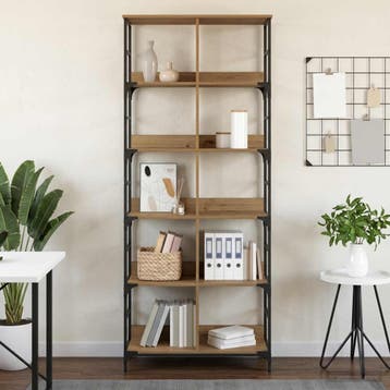 vidaXL Boekenplank 4-laags 78,5 x 33 x 188,5 cm metaal PB, Huis en Inrichting, Verzenden, Nieuw