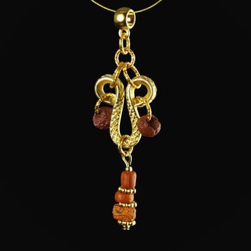 Romain antique Pendant, avec des perles de verre romain
