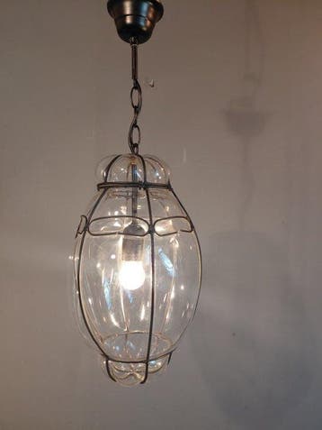 Plafondlamp - Glas - Venetiaanse stijl lantaarnlamp, Antiek en Kunst