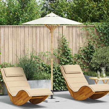 Stijlvolle Bamboe Parasol -34% Retour Deal: Ideaal voor j..., Verzenden, Zo goed als nieuw, 1 tot 2 meter, Stokparasol
