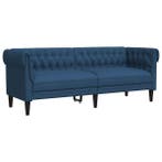 Chesterfield bank blauw stof | Tweede Kansje | OP = OP, Huis en Inrichting, Zetels | Zetels, Gebruikt, Verzenden, Chesterfield