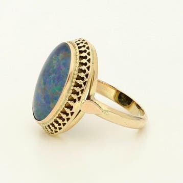 Bague - 12 carats Or jaune - Opaal triplet, Nieuw