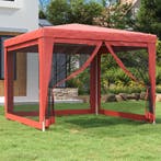 vidaXL Partytent met 4 mesh zijwanden 3x3 m HDPE rood, Tuin en Terras, Partytenten, Verzenden, Nieuw
