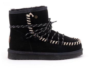 Warmbat Kalbarri Suede lace boot Dames Laarzen - Zwart Ma..., Verzenden