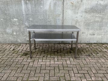 RVS Werktafel Tafel 140 cm, Ophalen of Verzenden, Gebruikt, Inox Meubilair
