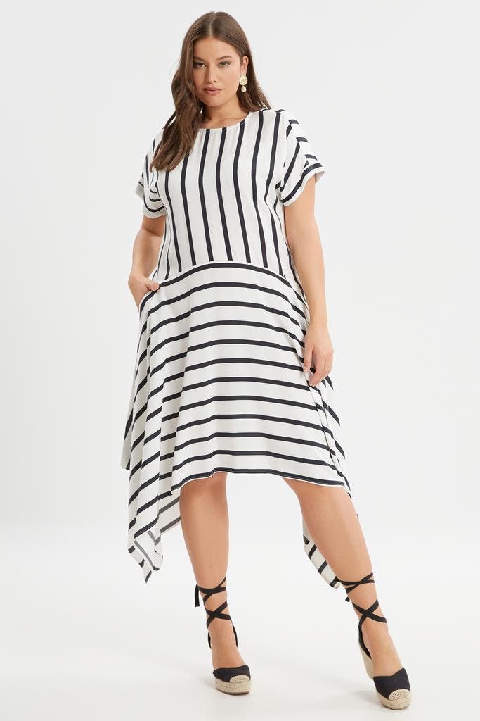 Mat Fashion streep jurkM=48-50Maat 46/48 (XL) of groter, Kleding | Dames, Jurken, Overige kleuren, Nieuw, Maat 46/48 (XL) of groter