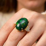 Ring - 14 karaat Geel goud - 14.51ct. tw. Opaal - Diamant