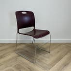 KI Maestro stapelstoel / kantinestoel, kunststof bordeaux -, Huis en Inrichting, Stoelen, Gebruikt, Eén
