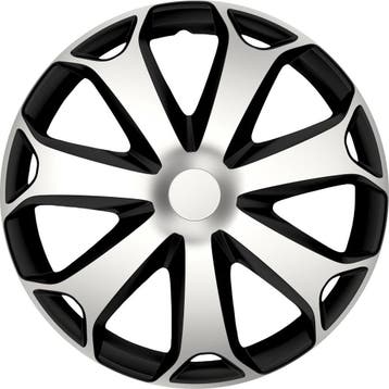 Carpoint Wieldoppenset Mega 14 Inch Zwart/zilver 4 Stuks, Verzenden